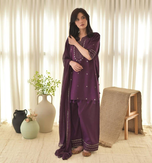 Purple Aura Emb 3pc
