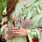 Eshal Printed with Handwork 3pc Light Green