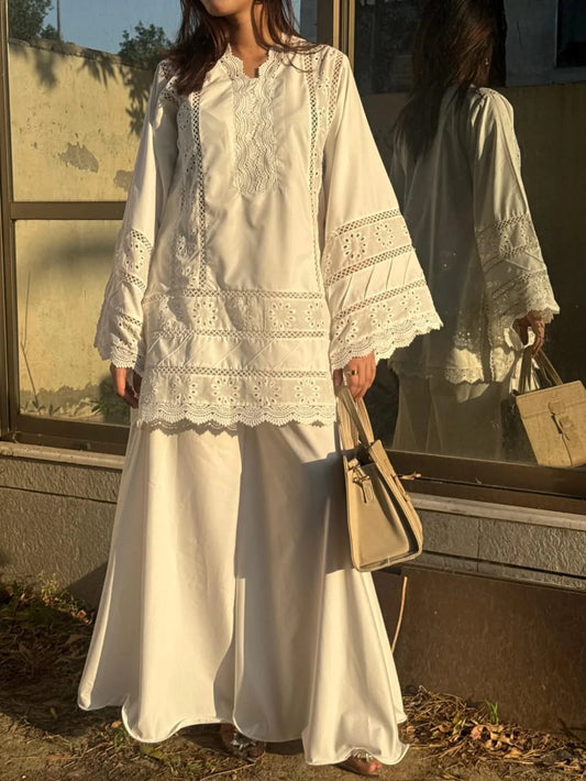 Parsa Emb White 2pc