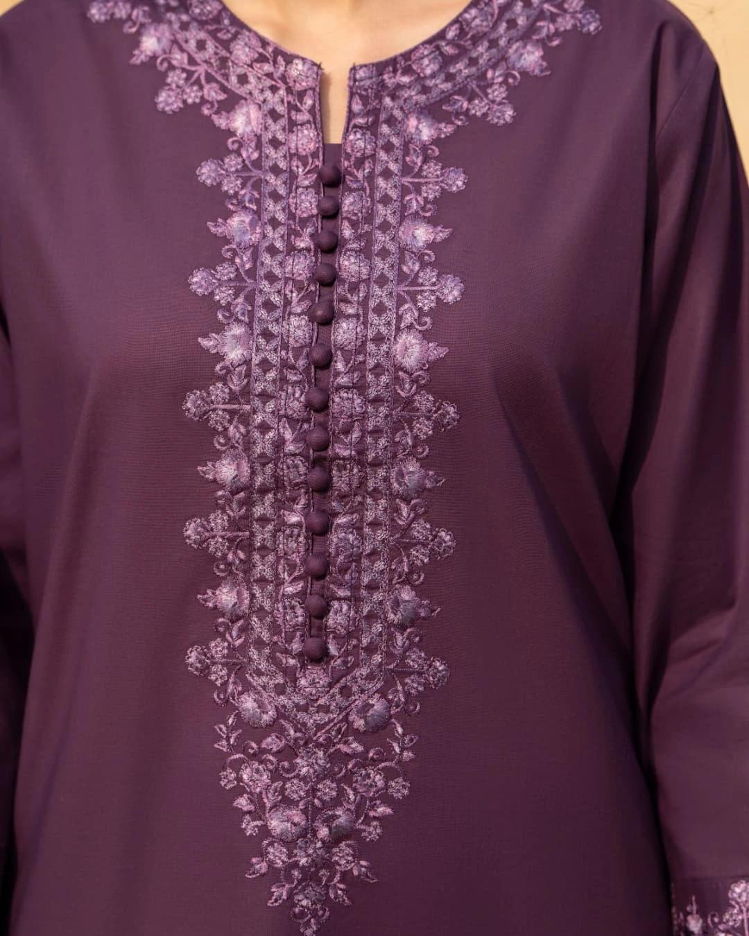 Purple Luxe Emb 3pc - Jugnoo Bazaar